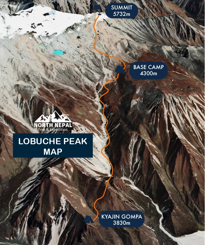 Yala Peak Climbing Route Map